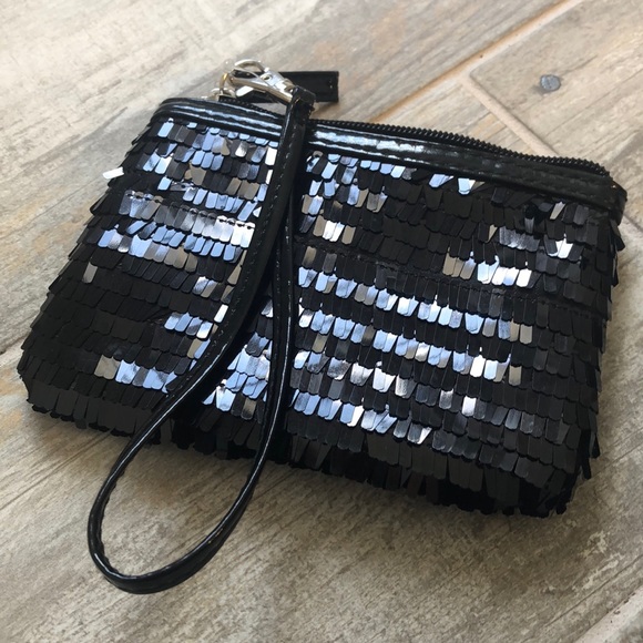 Charming Charlie Handbags - 3/$25 🐷 CHARMING CHARLIE  BLACK SEQUIN WRISTLET
